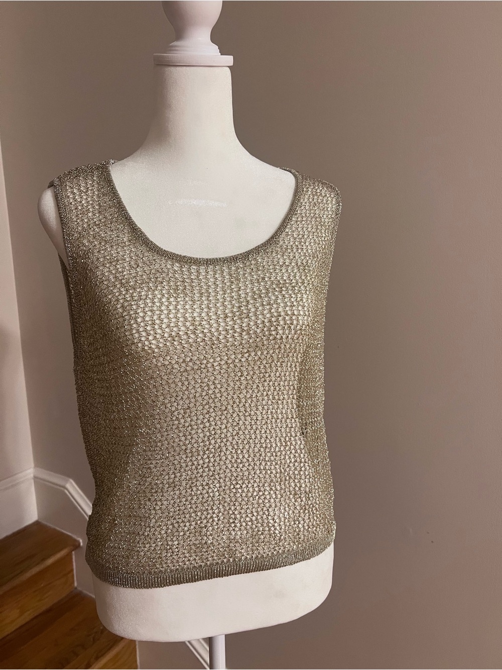 ZARA Metallic Knit Shell Tank Top | Size Medium | NWOT